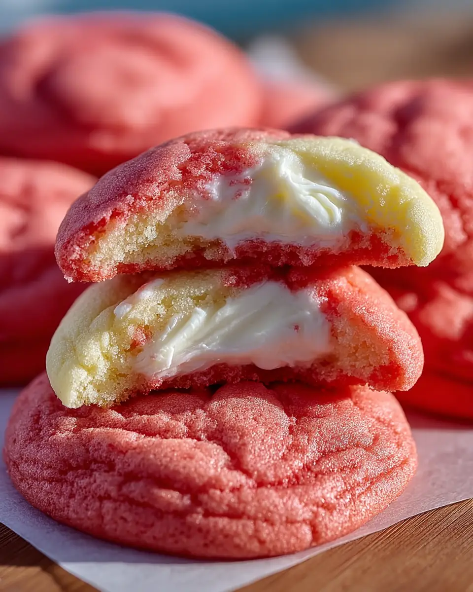 A delicious plate of Strawberry Cheesecake Cookies