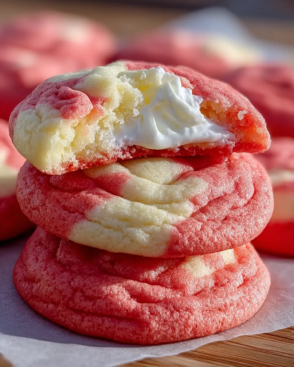 A delicious plate of Strawberry Cheesecake Cookies