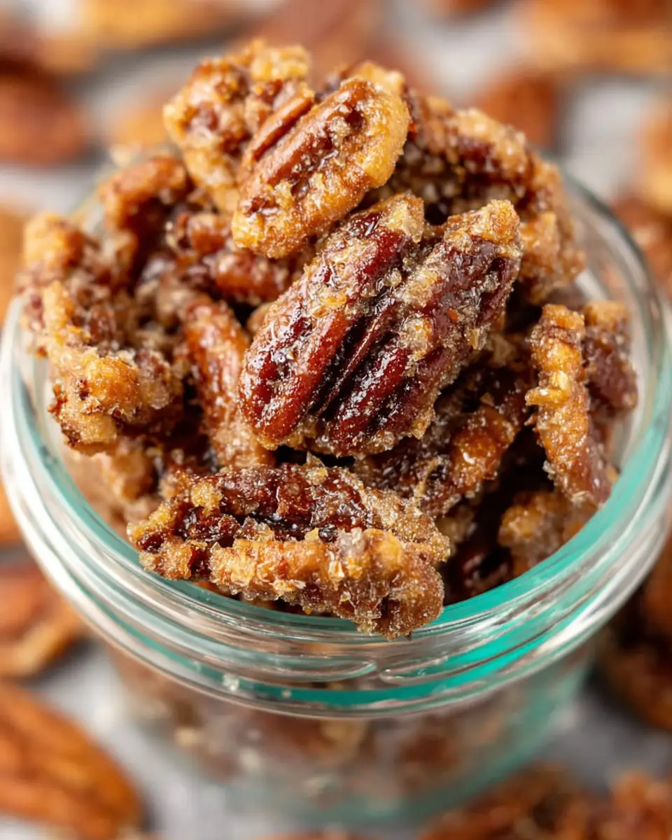 A delicious plate of Air Fryer Candied Pecans