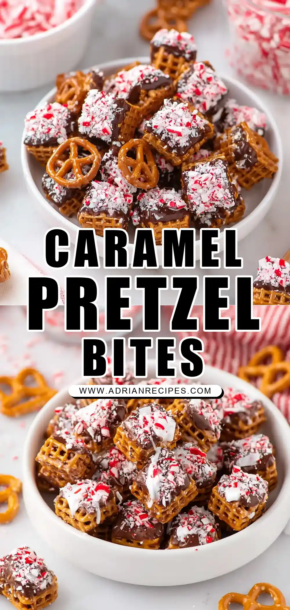 Christmas Caramel Pretzel Bites
