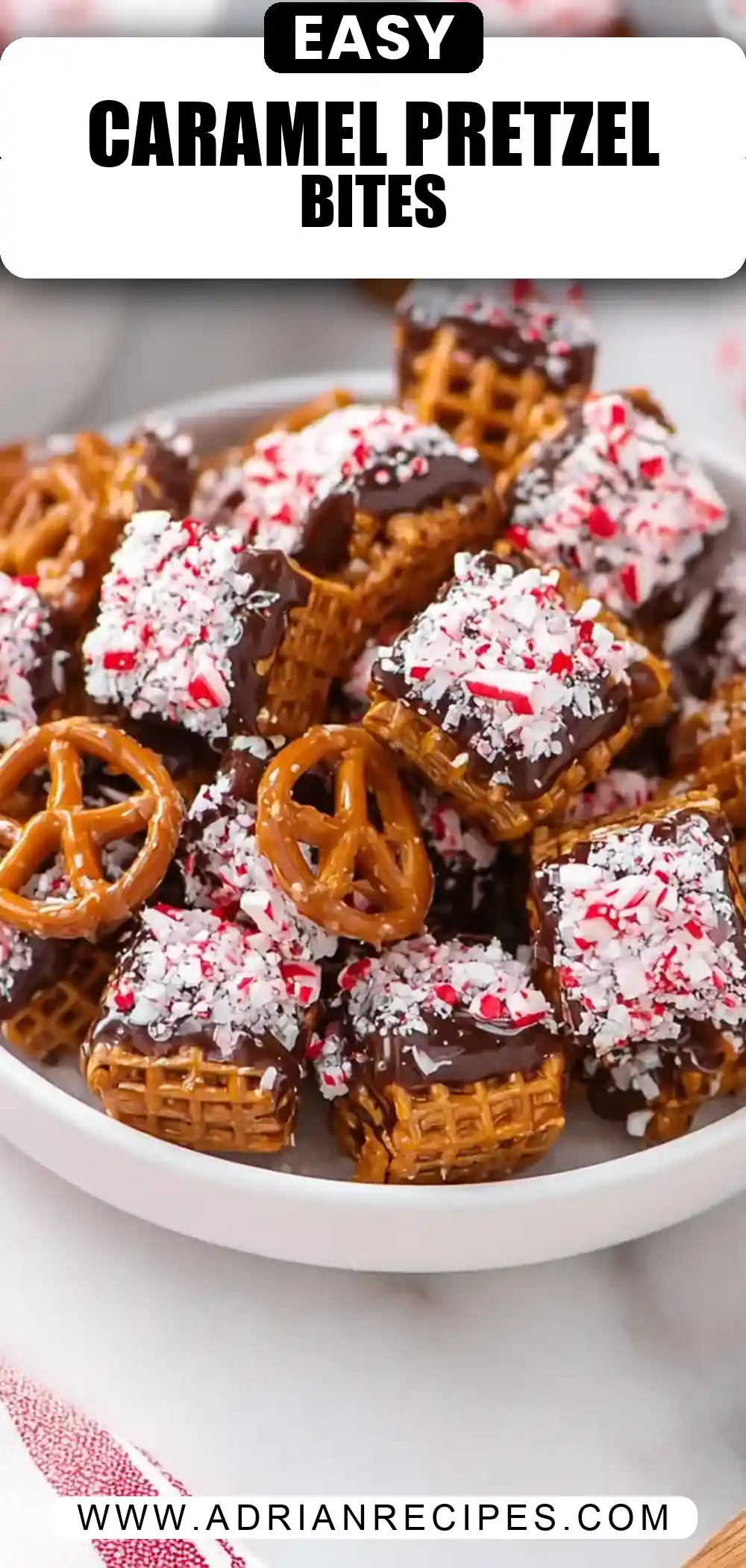 Christmas Caramel Pretzel Bites
