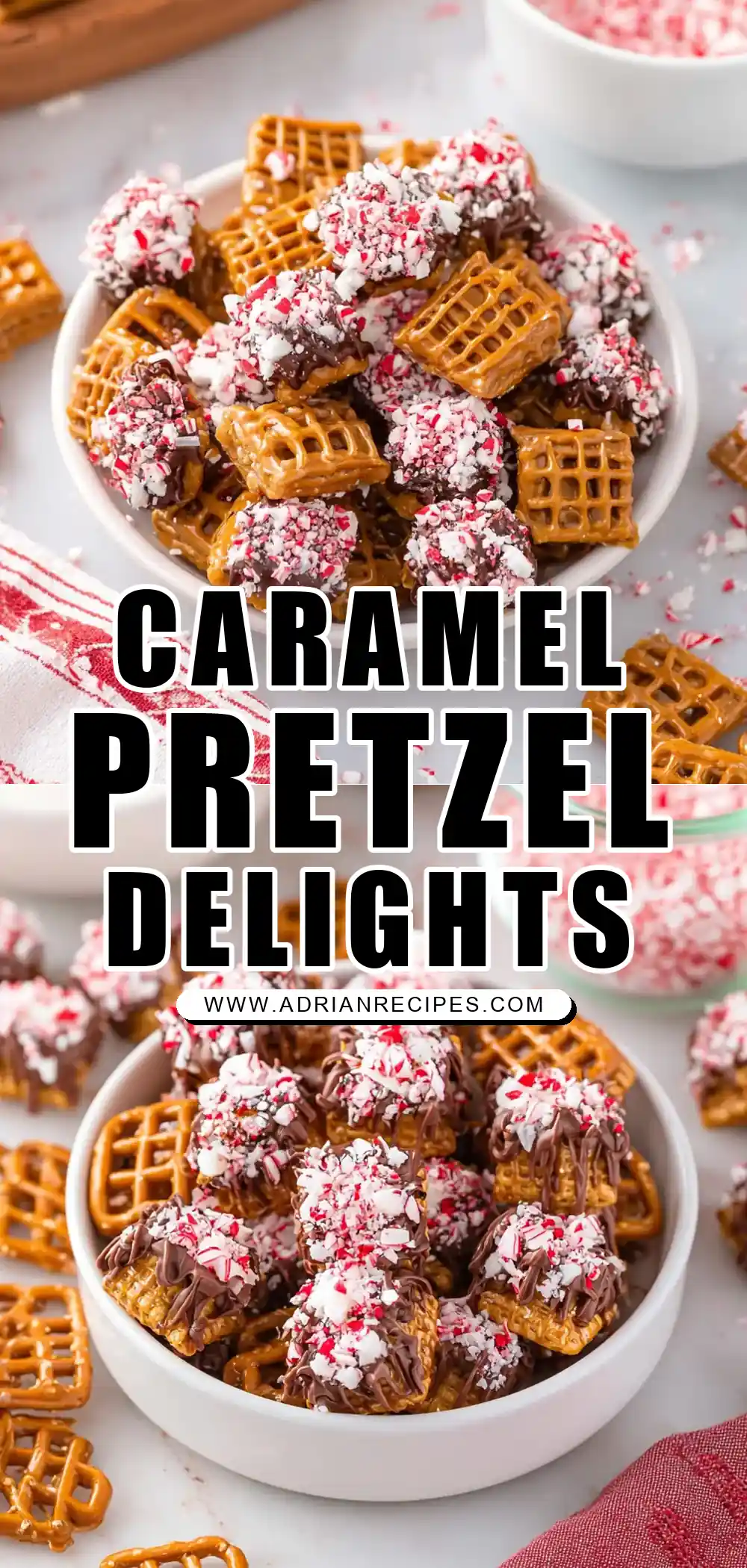 Christmas Caramel Pretzel Bites