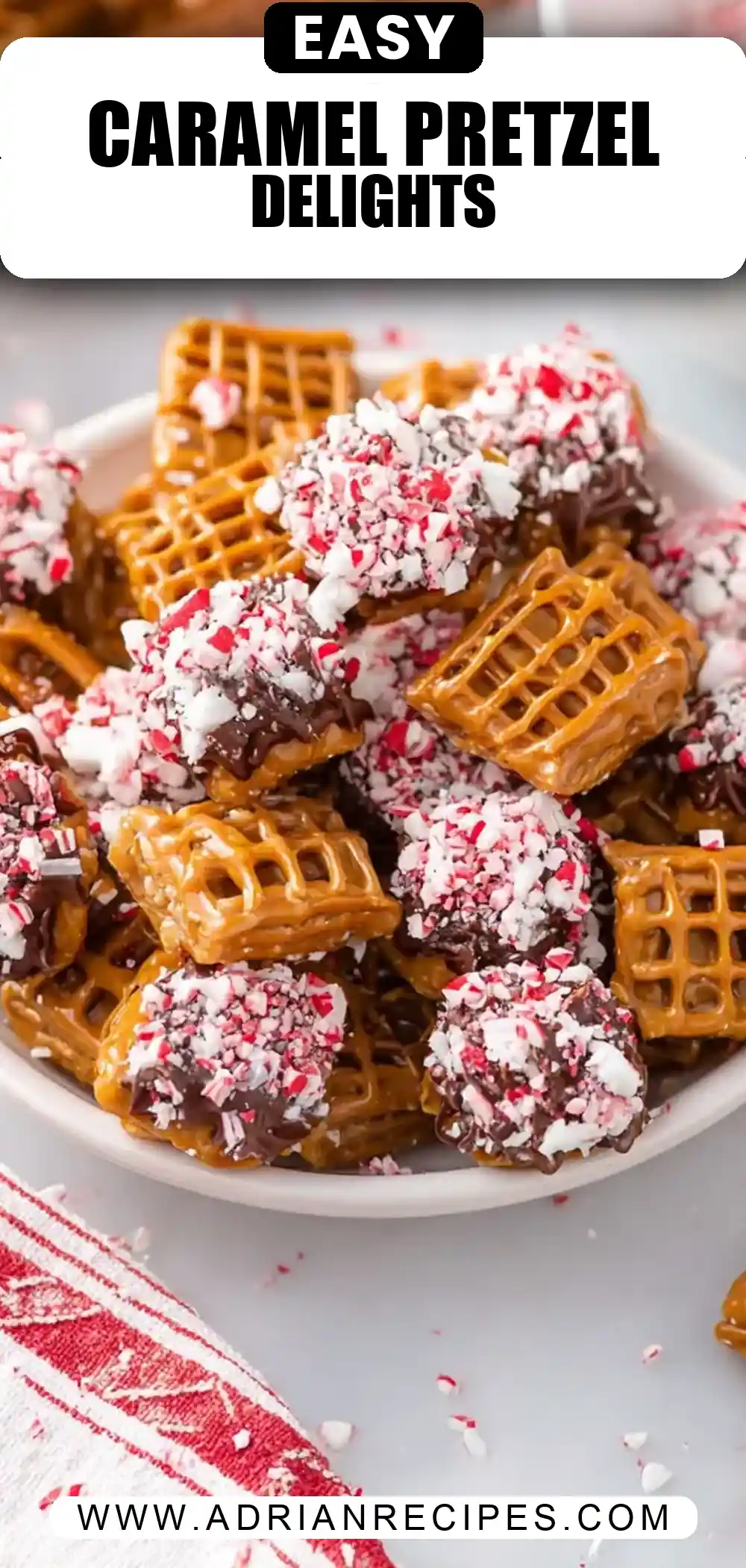 Christmas Caramel Pretzel Bites