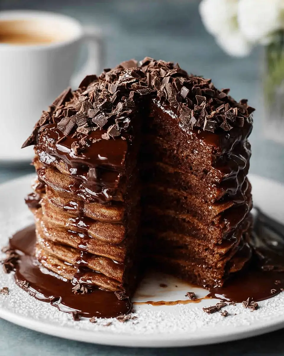 A delicious plate of Chocolate Pancakes