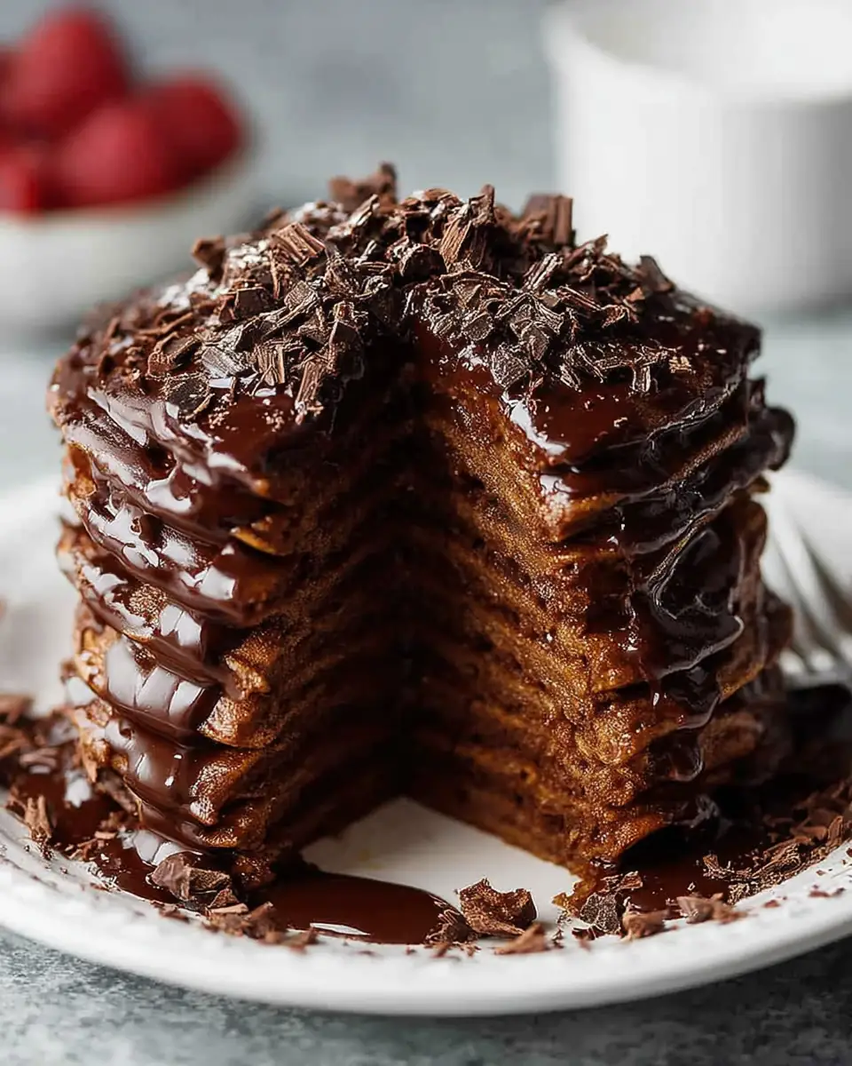 A delicious plate of Chocolate Pancakes