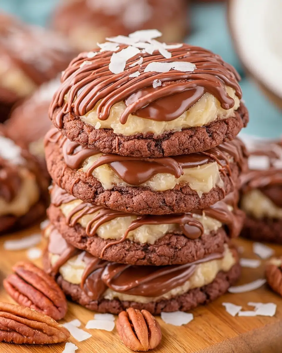 A delicious plate of German Chocolate Cake Cookies