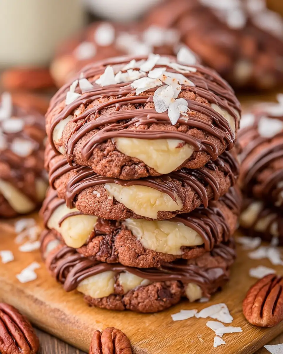 A delicious plate of German Chocolate Cake Cookies