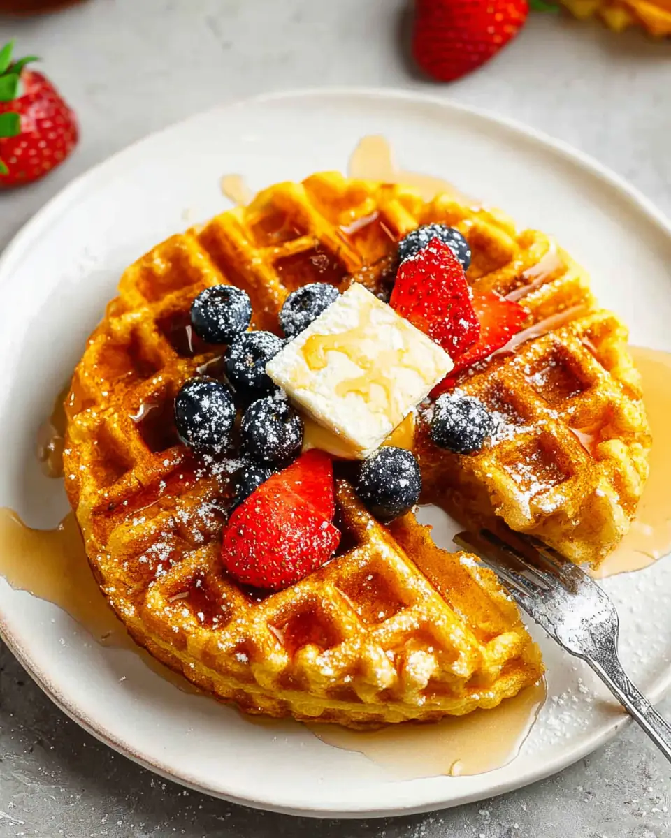 A delicious plate of Homemade Waffles