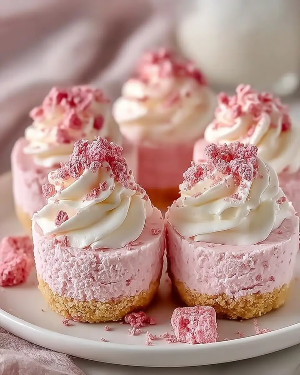 A delicious plate of No Bake Pink Velvet Cheesecake Bites: Easy, Creamy, and Perfectly Pretty