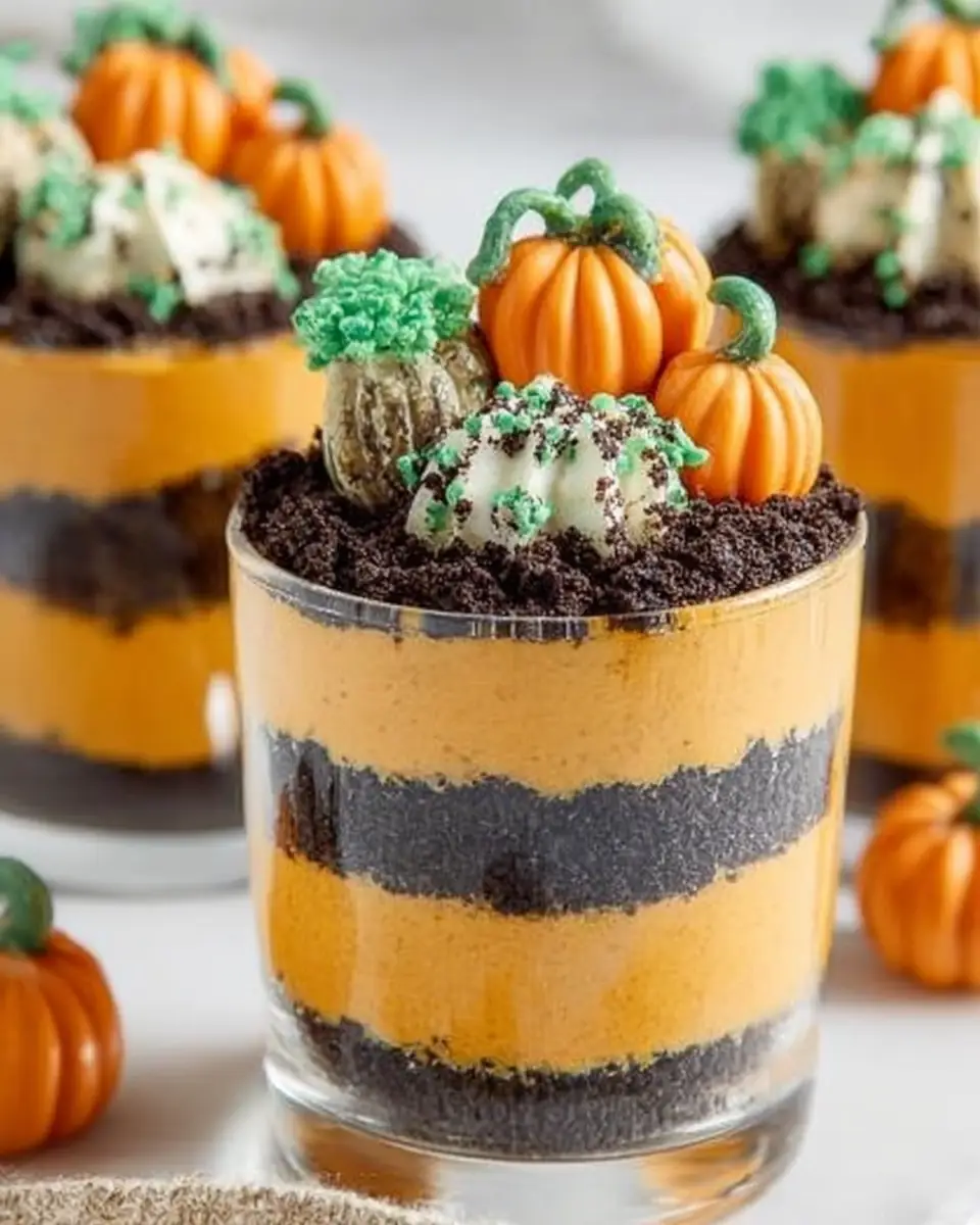 A delicious plate of Pumpkin Patch Pudding Cups Recipe