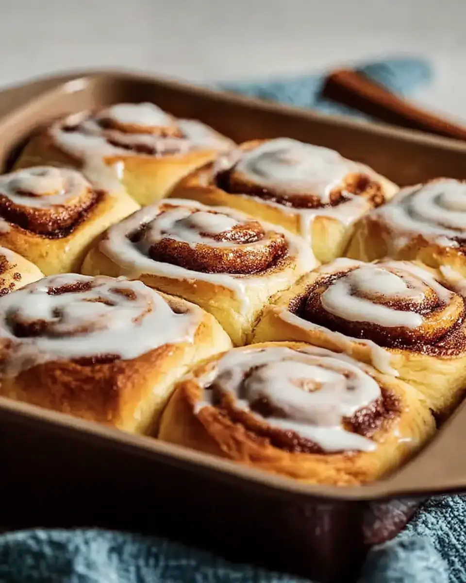 A delicious plate of The Best Cinnamon Rolls EVER (Soft, Fluffy & Homemade)