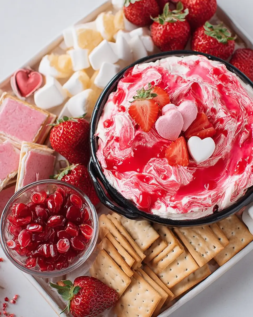 A delicious plate of Valentines Day Dip Dessert