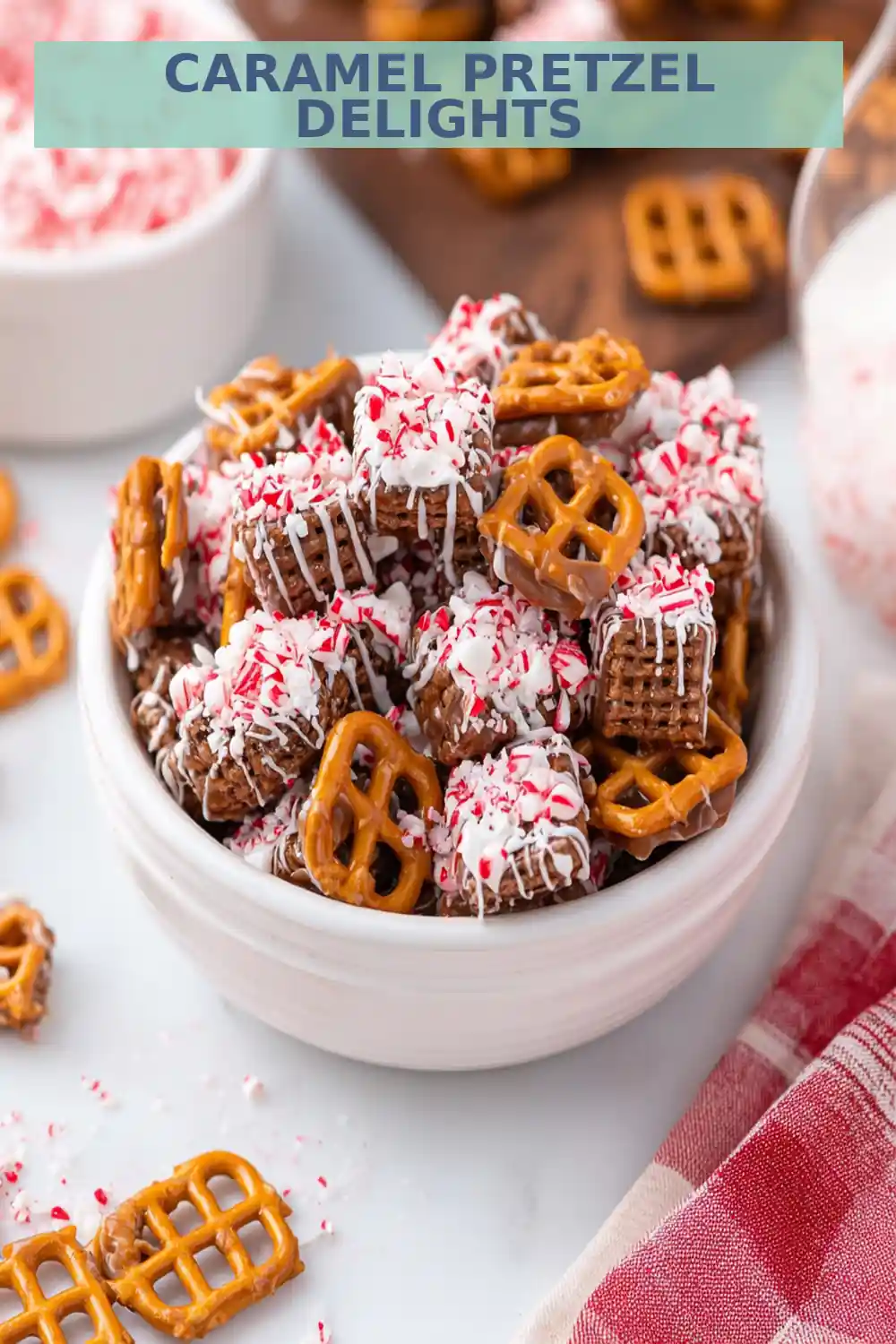 Christmas Caramel Pretzel Bites